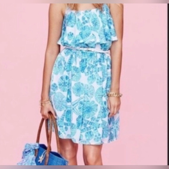 Lilly Pulitzer Target Collab Sea Urchin Blue and White Dress Medium - Picture 5 of 5